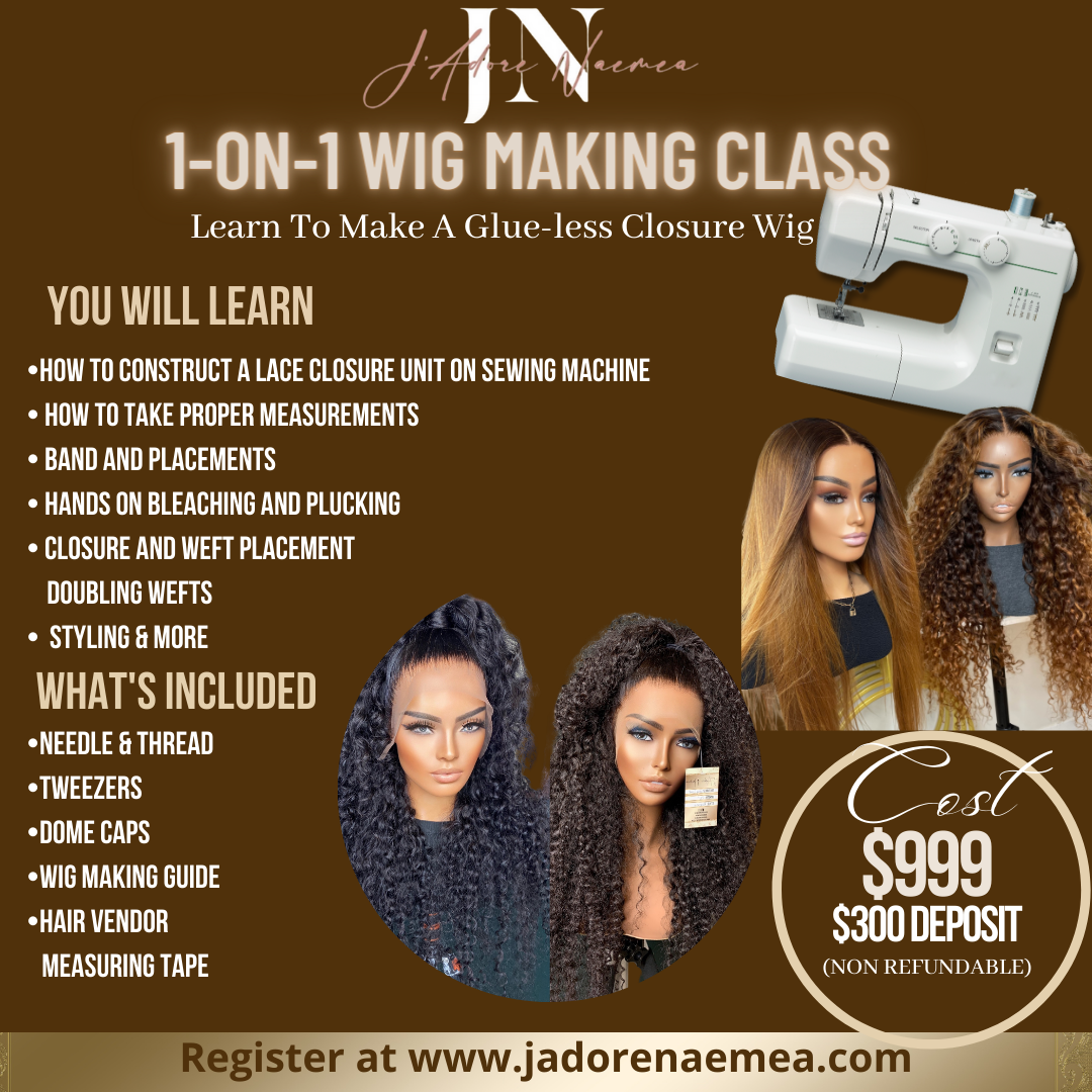 One on one wig making class! Sezzle option